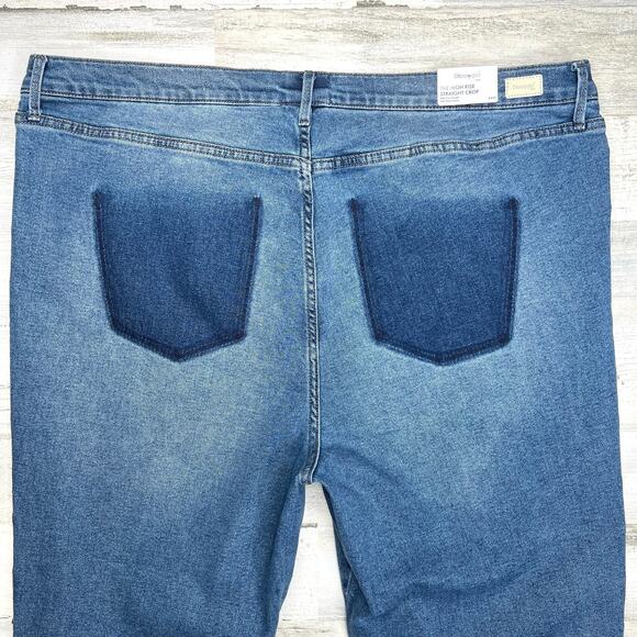 NWT Skinnygirl Plus Sydney Two-Tone Studded Cropped Straight Jean Size 24W 3X - Picture 14 of 16